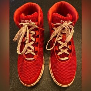 Sorel High Top Red Sneaker Boots